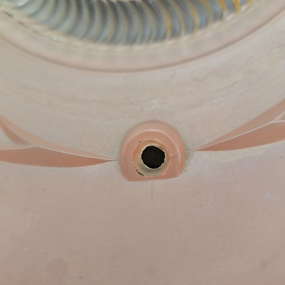 Vintage Pink Starburst Ceiling Shade Frosted Glass Light Fixture Cover 3 Hole - Picture 13 of 16